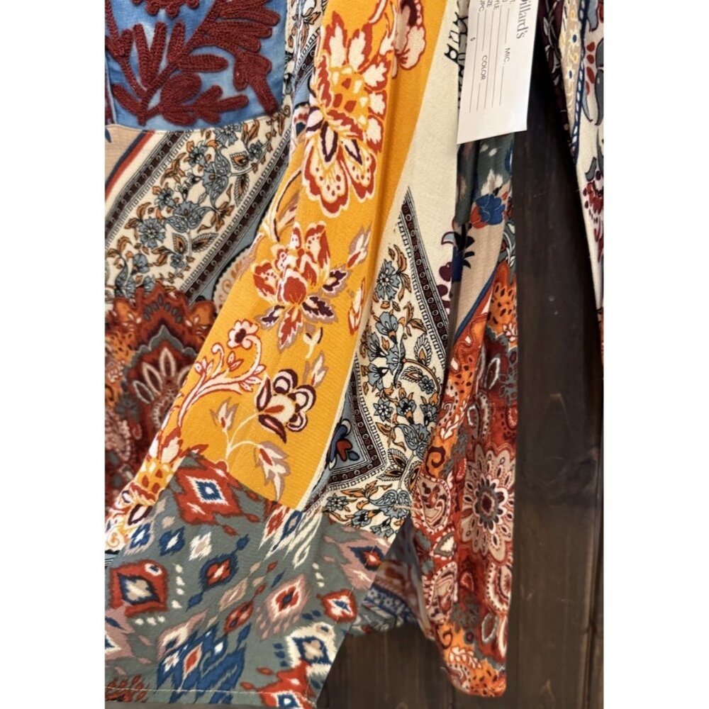 John Mark 1X Colorful Embroidered Tasseled 3/4 Sleeve Tunic Top NWOT - Picture 7 of 15
